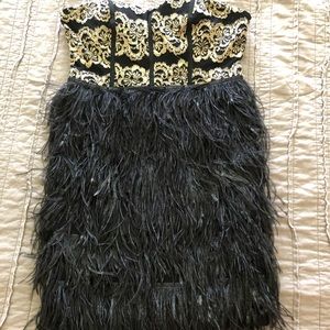 Black and gold cocktail dress